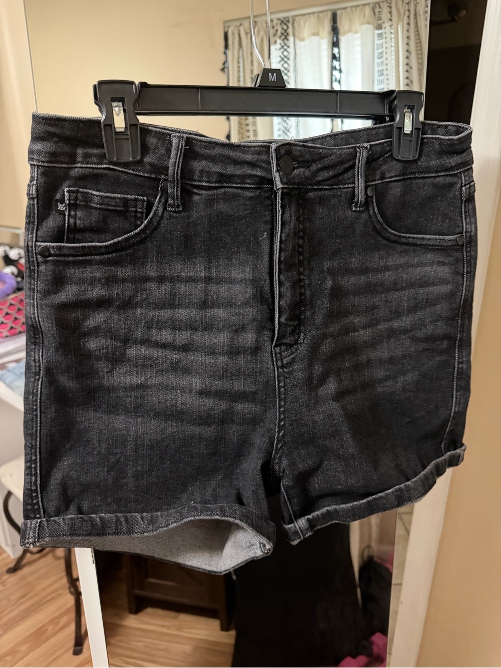 Judy Blue Washed Black High-Rise Denim Shorts